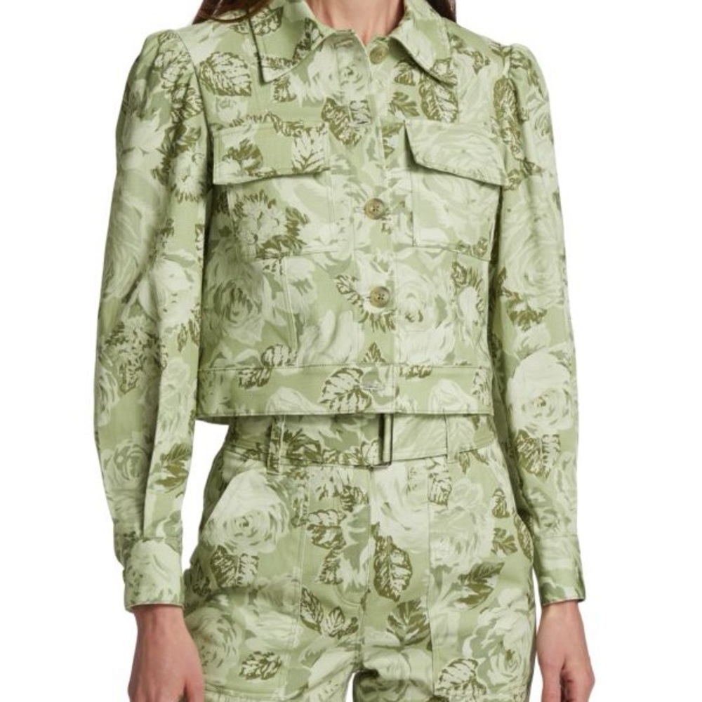 Derek Lam 10 Crosby Chloe Floral Cropped Cargo Jacket